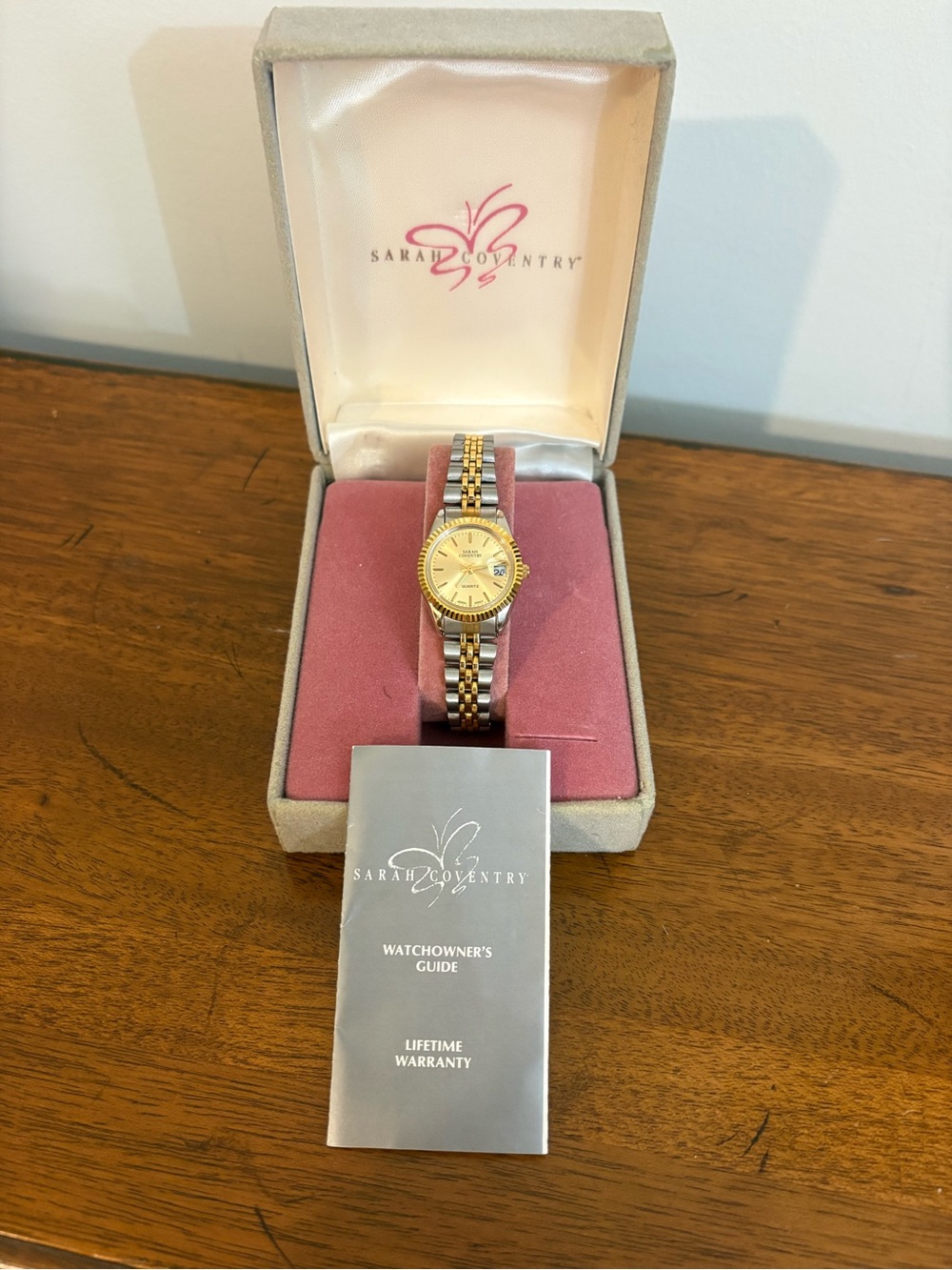 Sarah Coventry Two-Tone Gold and Silver Women's Bracelet Watch - Picture 2 of 3